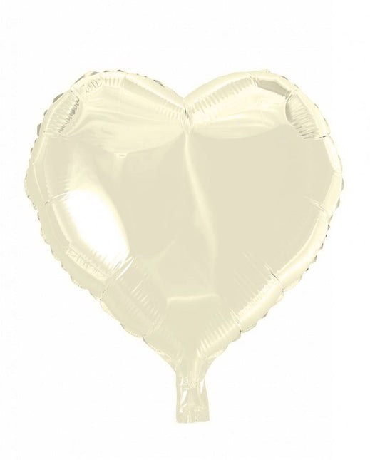Heliumballon Herz Elfenbein 46cm leer