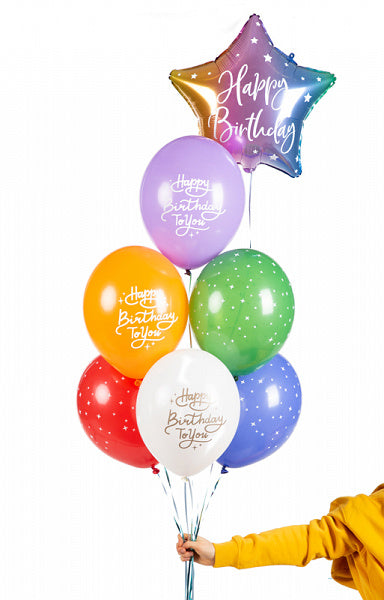 Ballons Happy Birthday To You Mix 30cm 6pcs