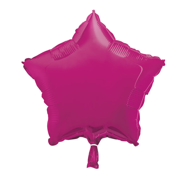 Heliumballon Stern Fuschia Leer 45cm