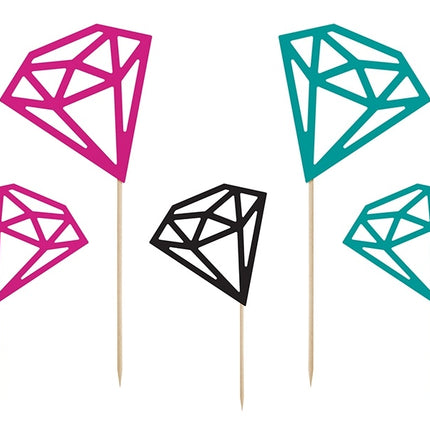 Cupcake Toppers Diamant 25,5cm 5Stk