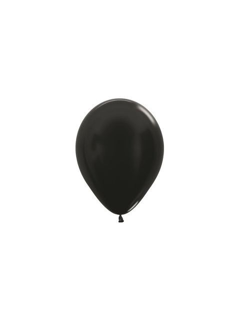 Ballons Metallic Schwarz 12cm 50Stk