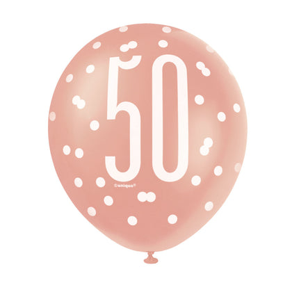 Ballons 50 Jahre Rose Gold 30cm 6Stk