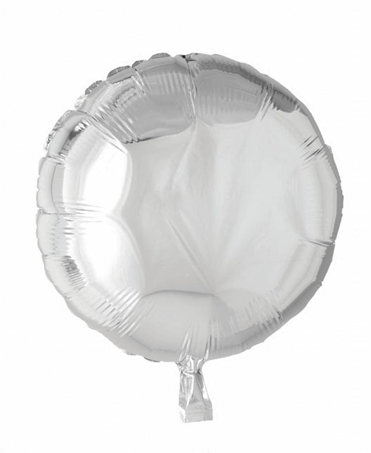 Helium Ballon Rund Silber 46cm Leer