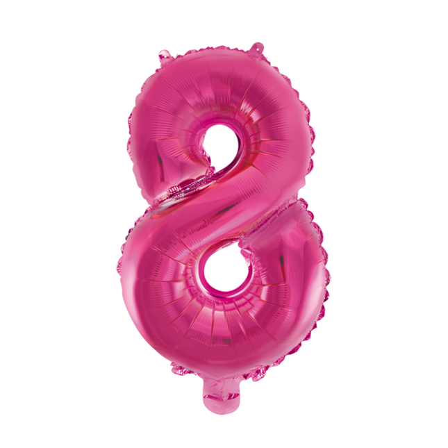 Folienballon Figur 8 Fuchsia XL 86cm leer