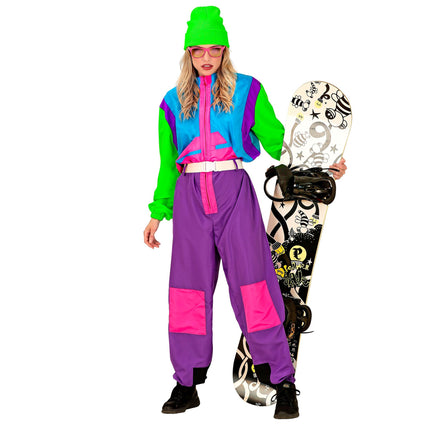 Neon 80er Skianzug Snowboarder