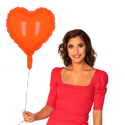 Orange Helium Ballon Herz 45cm