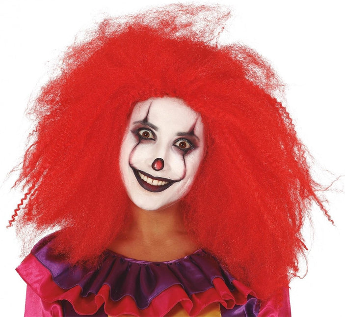 Clown Perücke Afro Rot