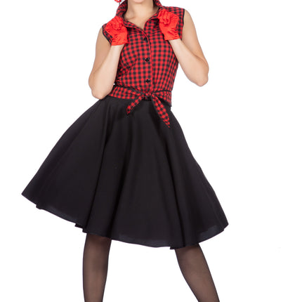 Rock N Roll 50S Kleid Schwarz Rot Damen