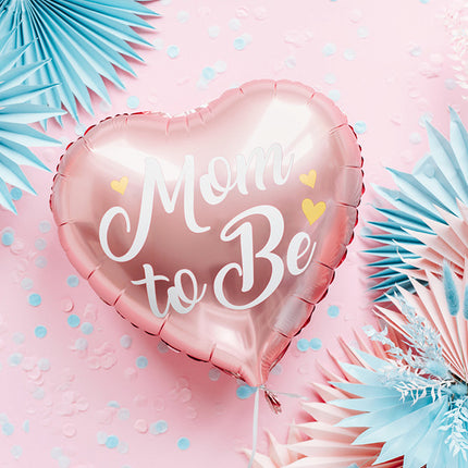 Helium Ballon Herz Mom To Be Rosa Leer 35cm