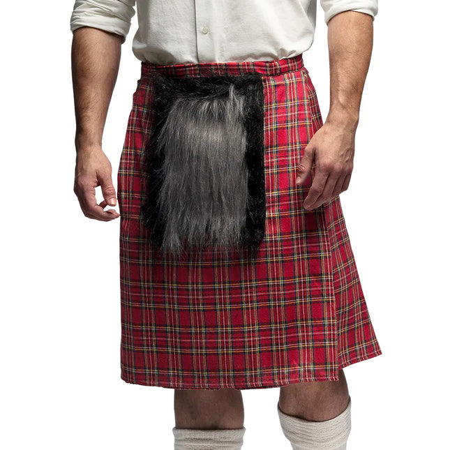 Roter Kilt Männer mit Tasche