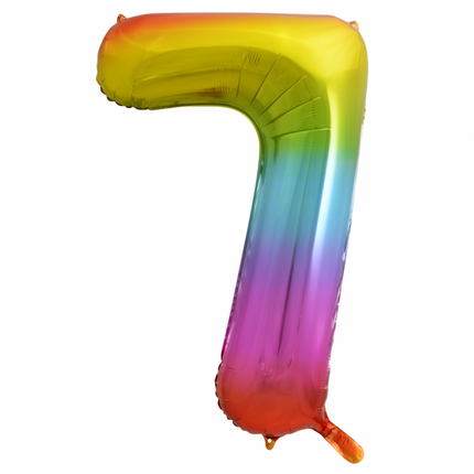 Folienballon Figur 7 Regenbogen XL 86cm leer