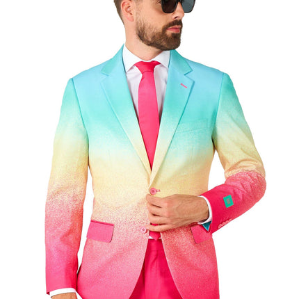 Regenbogen Fuchsia Blau Anzug Männer OppoSuits