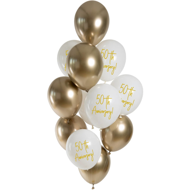 Goldene Ballons 50 Jahre 33cm 12 Stk.