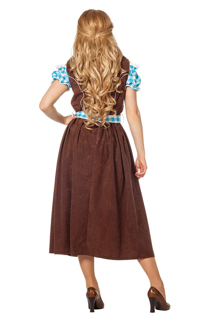 Blaues Dirndlkleid Oktoberfest Damen Lang