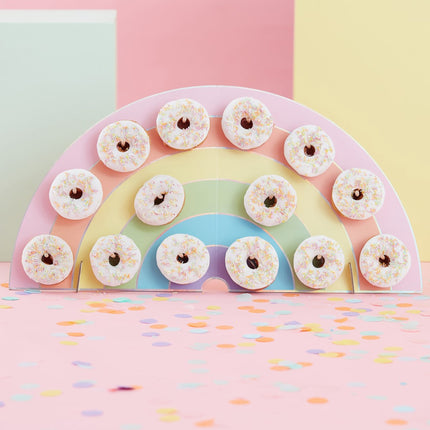 Regenbogen Tischdekoration Donut Standard 64cm