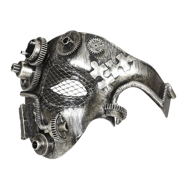 Steampunk Maske Silber