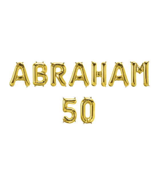 Gold Ballons Set 50 Jahre Abraham 1.9m