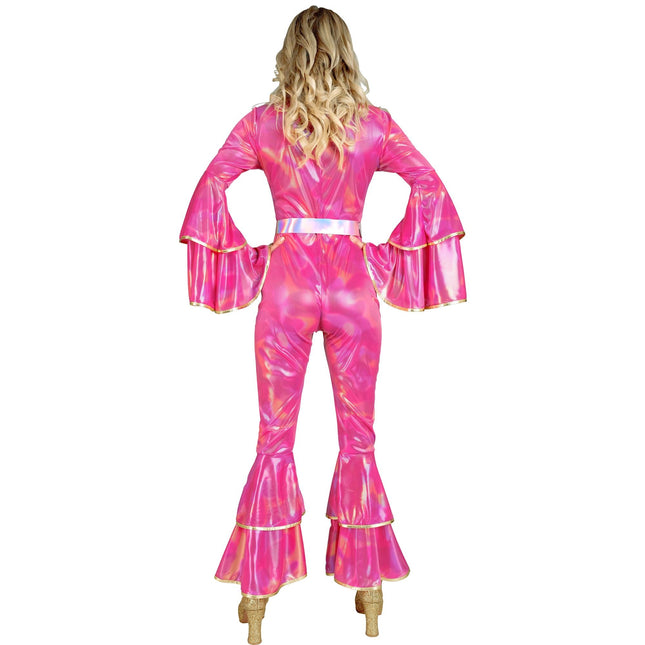 Disco 70S Jumpsuit Rosa Damen