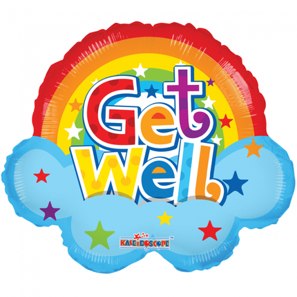 Helium Ballon Regenbogen Get Well 45cm leer