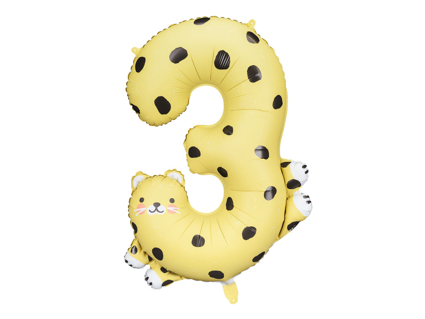 Heliumballon 3 Jahre Gepard Leer 75cm