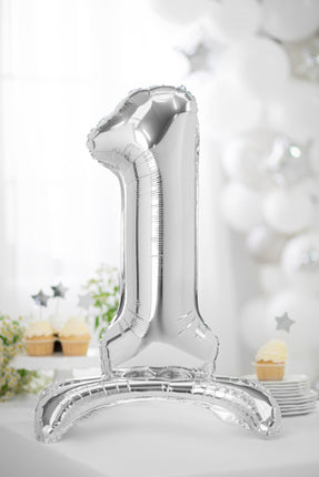 Folienballon Figur 1 Silber Standard Leer 70cm