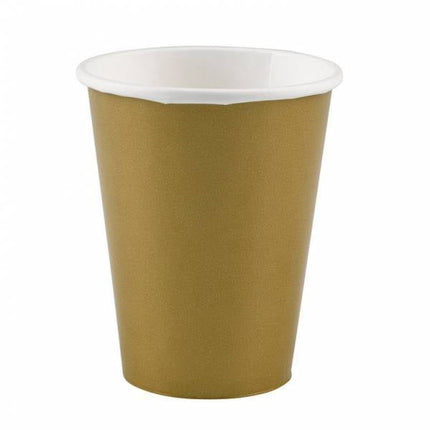 Goldene Becher aus Karton 266ml 8Stk