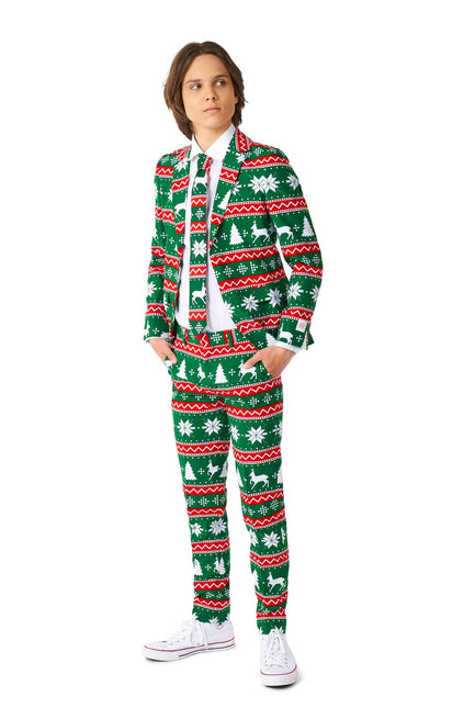 Festlicher grüner Anzug Junge Teen OppoSuits