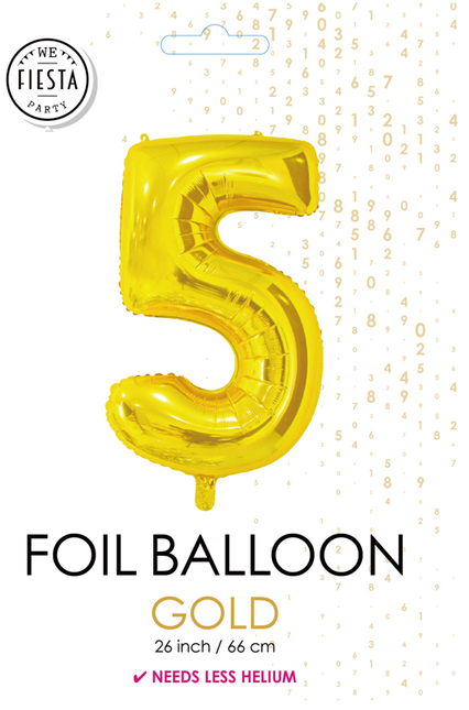 Folienballon Figur 5 Gold 66cm