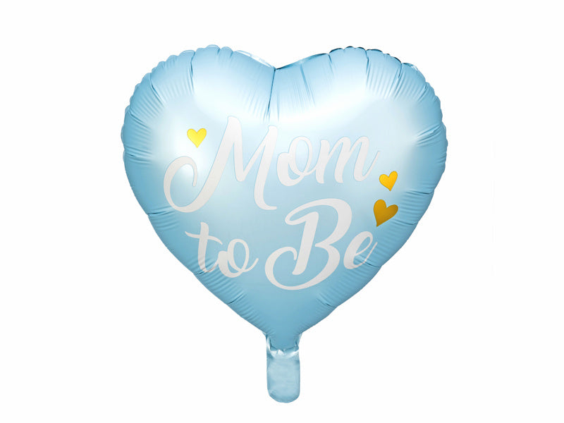 Helium Ballon Herz Mom To Be Blau Leer 35cm