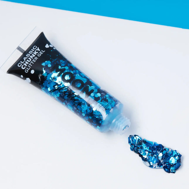 Moon Glitter Classic Chunky Glitter Gel Blau 12ml