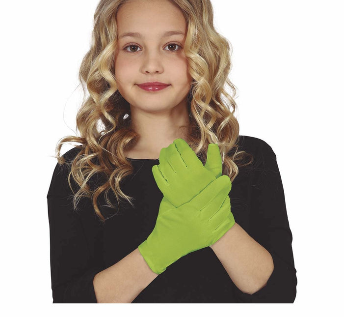 Limettengrüne Handschuhe Kind 17cm