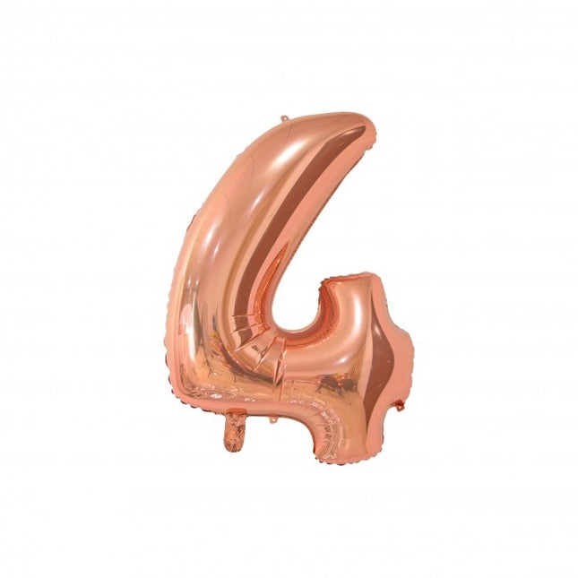 Folienballon Figur 4 Rose Gold 66cm