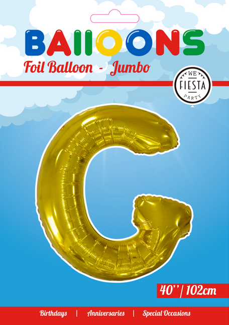 Folienballon Buchstabe G Gold XL 102cm leer