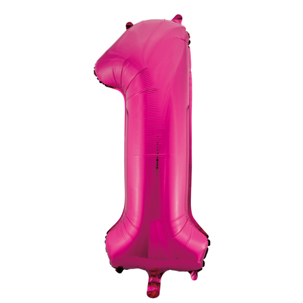 Folienballon Figur 1 Fuchsia XL 86cm leer