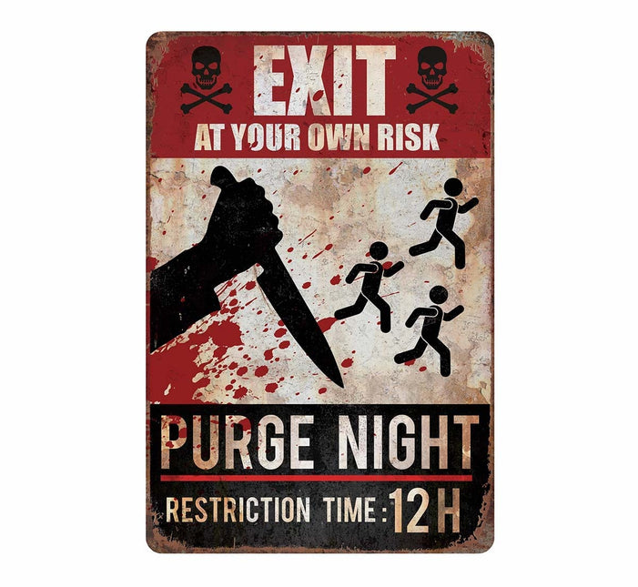 Halloween Wanddekoration Purge Night Schild 36cm