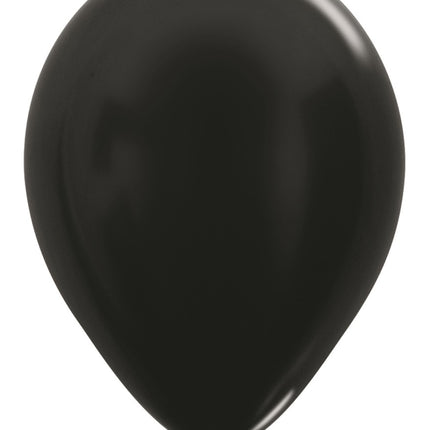 Ballons Metallic Schwarz 30cm 12 Stk.