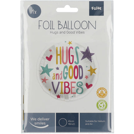 Helium Ballon Umarmungen und gute Vibes Leer 45cm