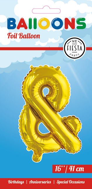 Folienballon And-Sign & Gold 41cm mit Strohhalm