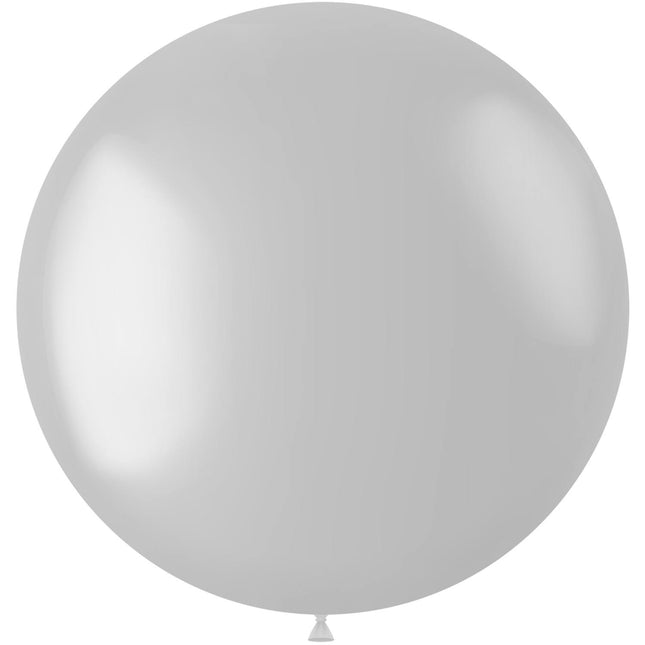 Weißer Ballon Metallic Perlweiß 78cm