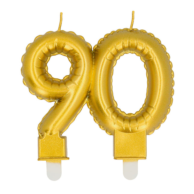 Goldene Kerze 90 Jahre 8cm