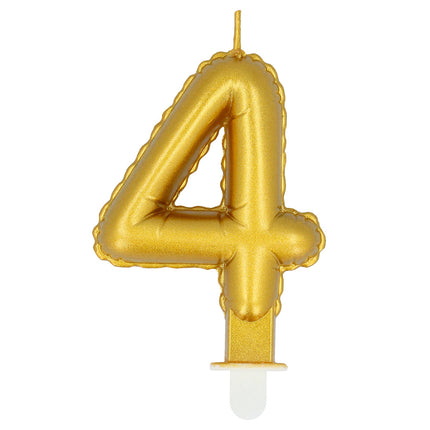 Goldene Kerze 4 Jahre 8cm