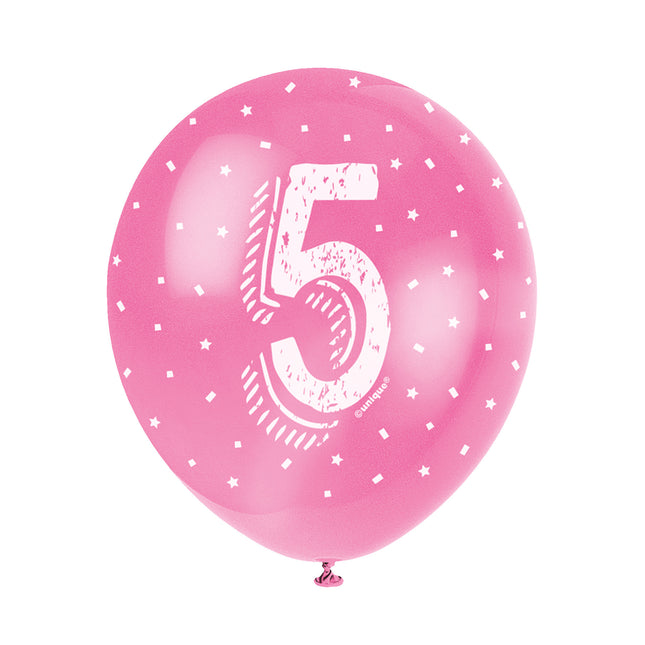 Ballons 5 Jahre Konfetti 30cm 5Stück