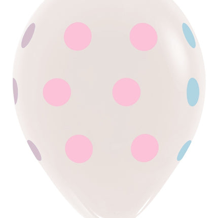 Ballons Pastell Polka Dots Klar 30cm 25Stk