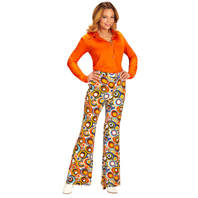 Disco 70S Hose Blau Orange Damen