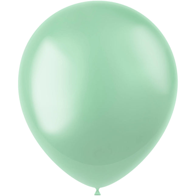 Mintgrüne Luftballons Metallic mintgrün 33cm 10Stk