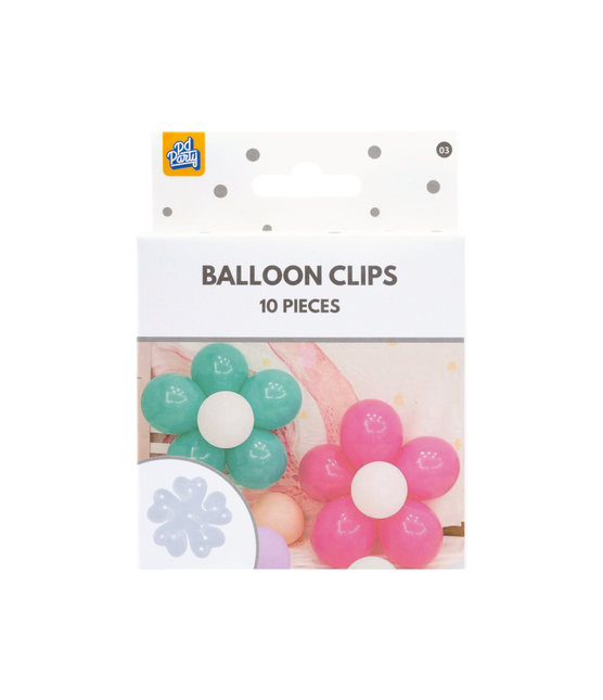 Weiße Ballonclips