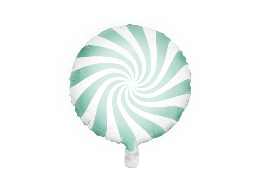 Heliumballon Mintgrüner Wirbel 45cm Leer