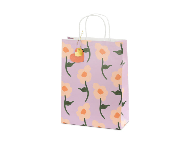 Partytaschen Blumen Rosa 32cm