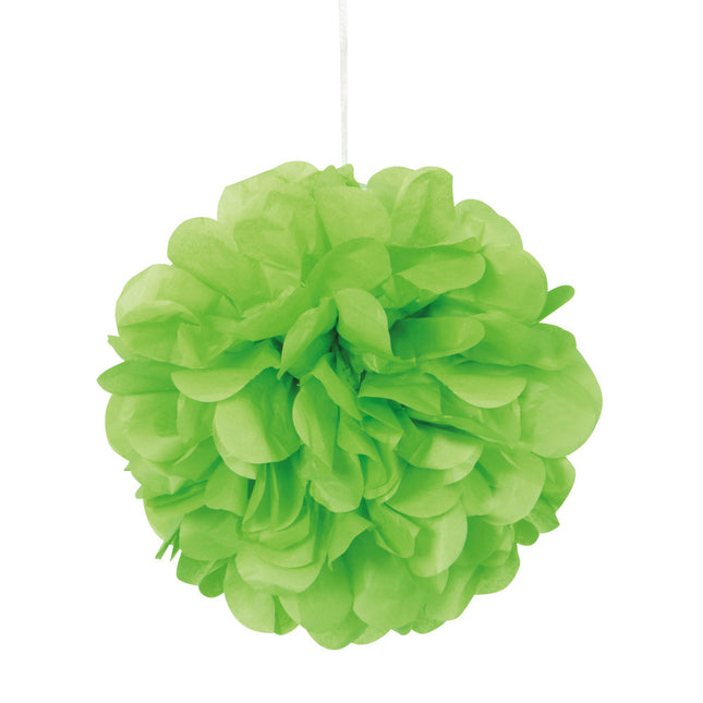 Pompon Limettengrün 20cm 3Stück