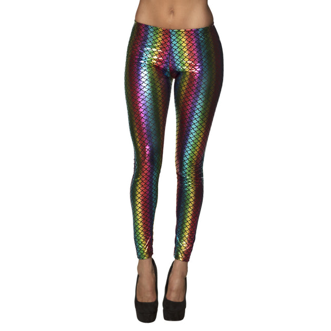 Regenbogen-Leggings Metallic